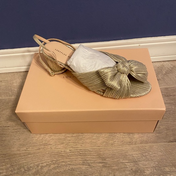 Loeffler Randall Dahlia Platinum Pleated Bow Heel - Picture 5 of 6